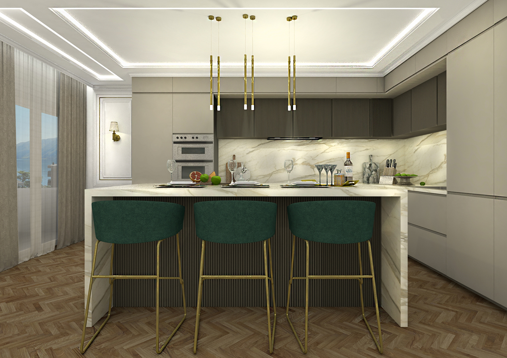 render 3d cucina